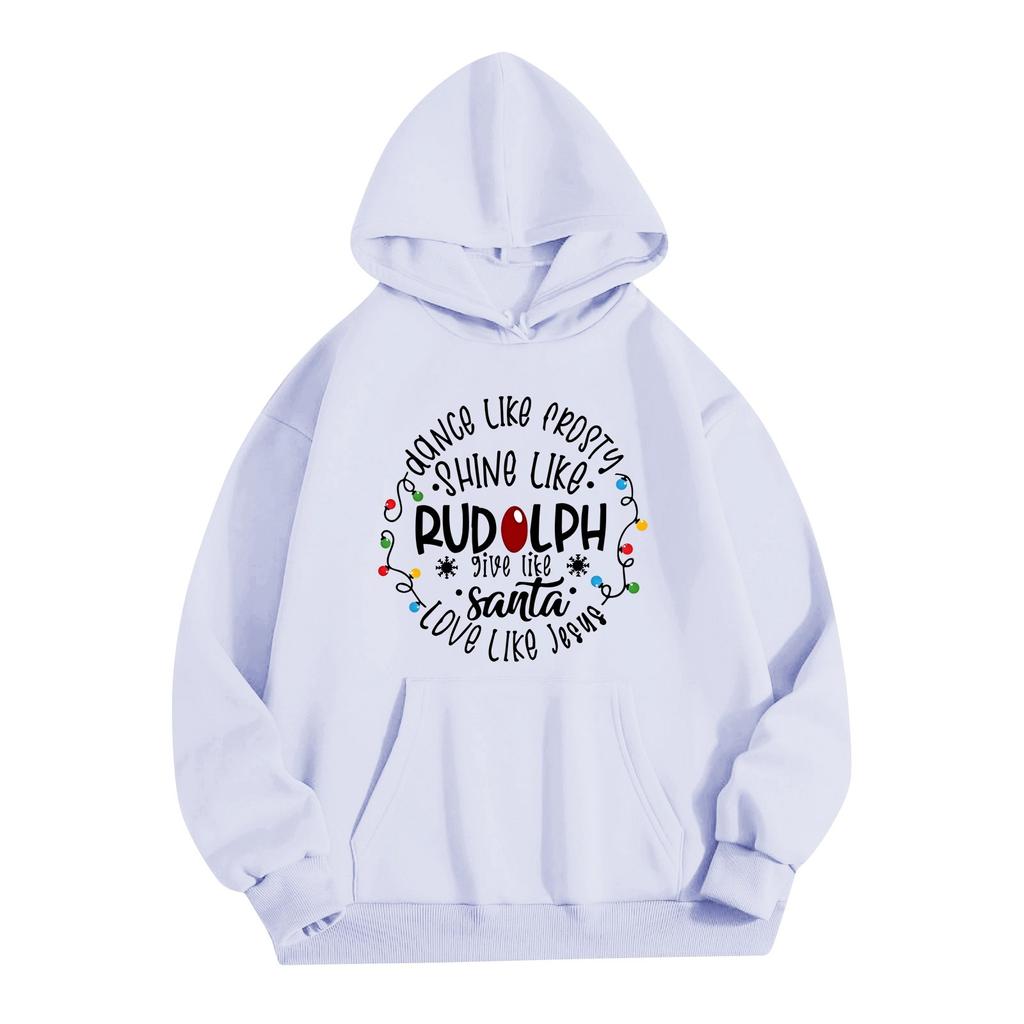 Женская однотонная толстовка с капюшоном и длинным рукавом с принтом