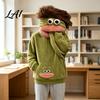 Big Mouth Creature Sweatshirts Flannel Hoodie Unisex Oversized Fleece Hooded Sweatshirt Sweatshirt Plush Pullover Top for Halloween Party Daily Wear