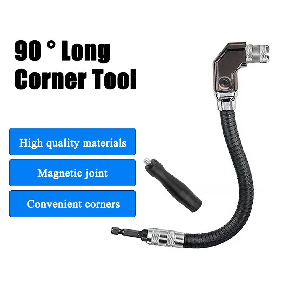 12-дюймовая угловая насадка, гибкий вал, насадка для дрели, угловой инструмент для электродрели под углом 90 градусов