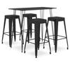 VidaXL 5-piece Bar Set Bistro Furniture Pub Furniture Table and Bar Stools Counter Set Restaurant 3057373