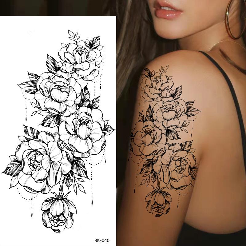 Dark Butterfly Sexy Waterproof Temporary Tattoo Sticker India Women Back Waist Flash Tatoo Girl Body Art Fake Tattoos Realistic