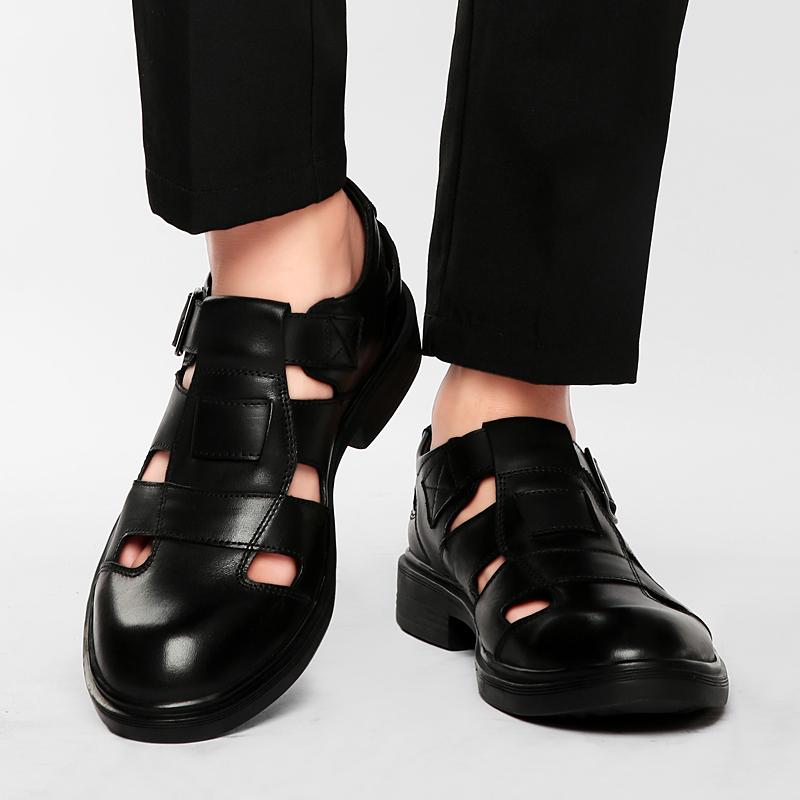 Мужские сандалии Повседневная обувь Новые трендовые стильные гладиаторские сандалии с открытым носком на платформе Пляжные сандалии на толстой подошве Черные большие размеры