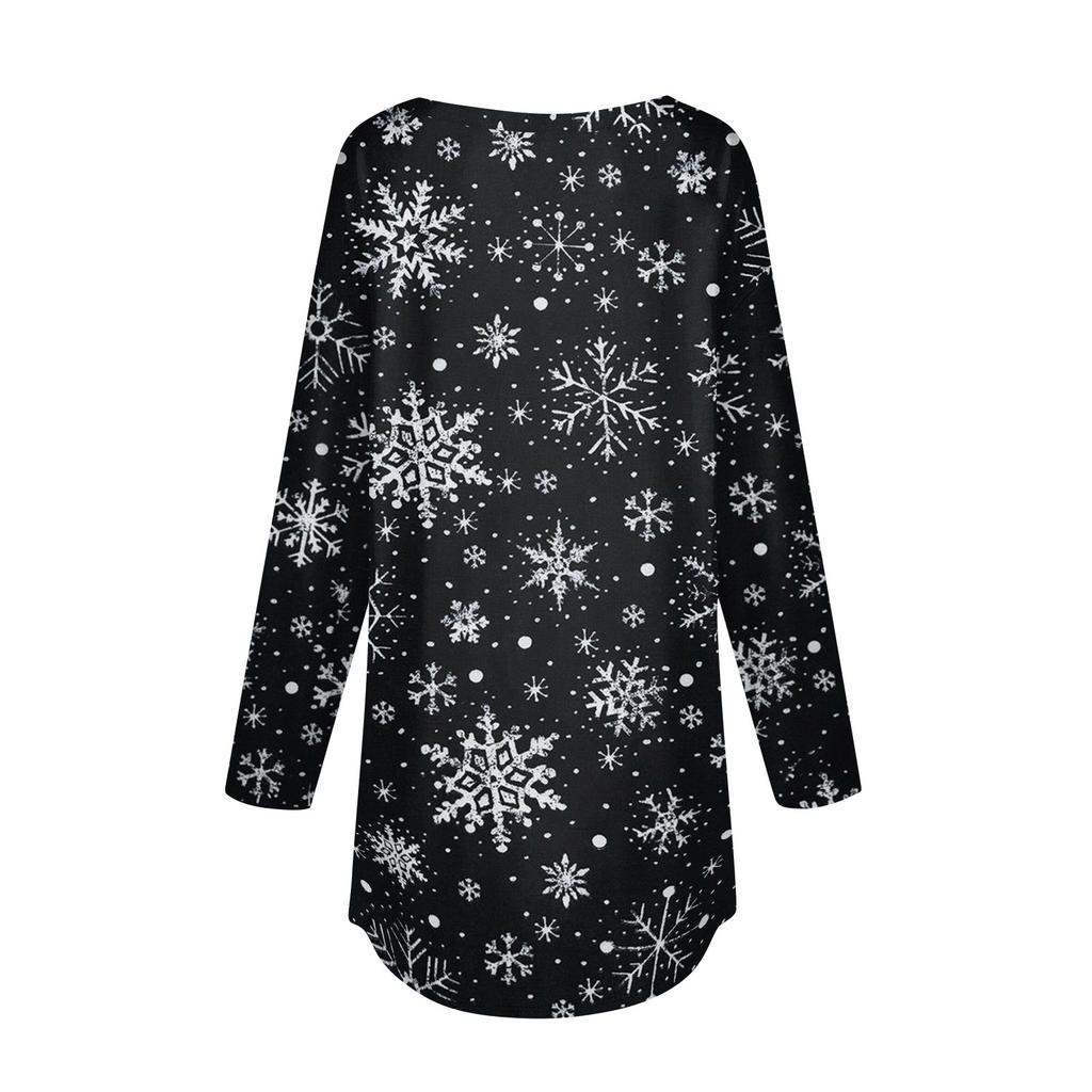 Футболки для женщин, осенние повседневные рубашки с длинным рукавом, толстовки с винтажным графическим принтом, топы, пуловеры, рождественские