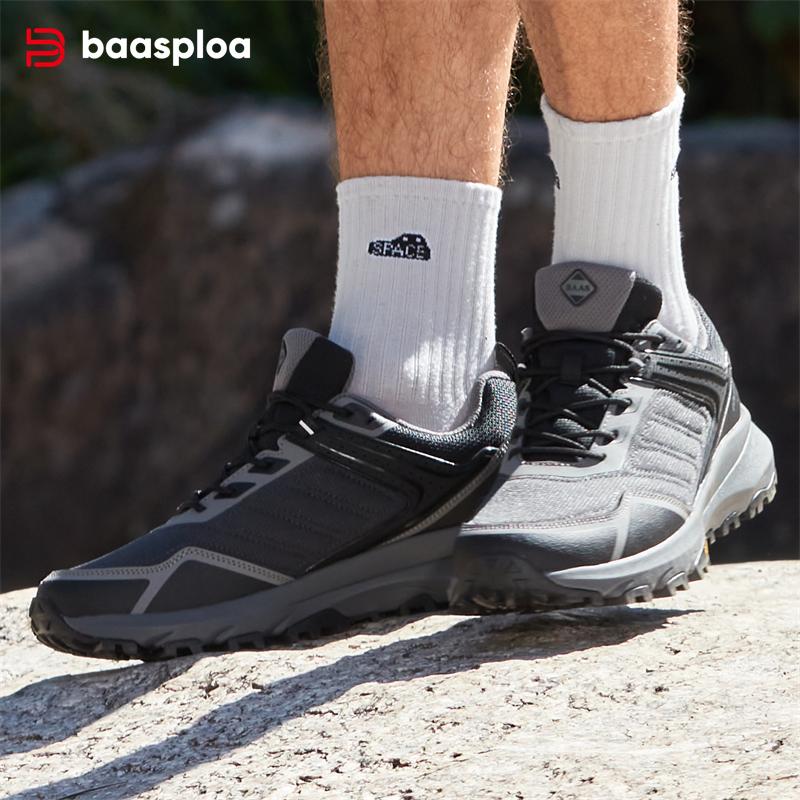 BAASPLOA Мужская уличная обувь Осенняя мужская спортивная обувь для походов на открытом воздухе Нескользящая износостойкая мужская брендовая качественная мужская обувь для походов на открытом воздухе