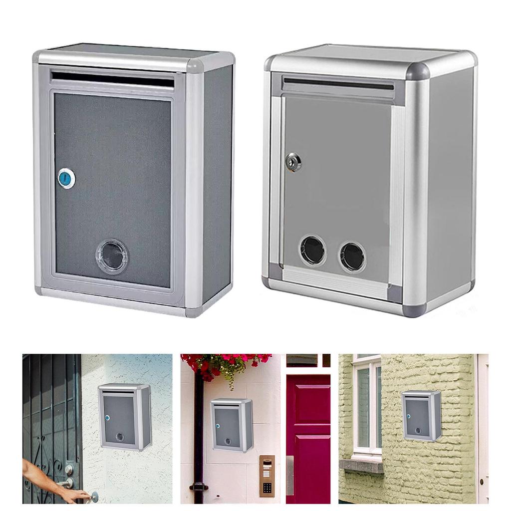 Locking Wall Mounted Mailbox Vertical Postbox Durable Suggestion Box Outside Key Lock Mailbox Key Drop Box Lockable Mailbox