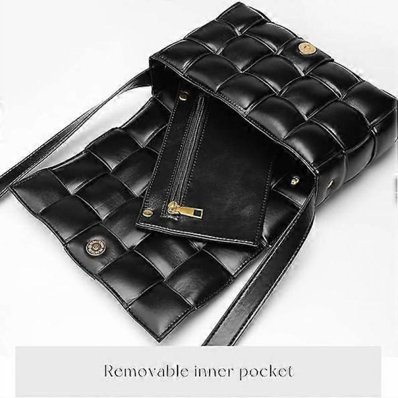 Woven Padded Cassette Crossbody Trend Shoulder Bag Clutch Bag Squ