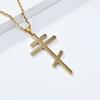 Ожерелье-крест из нержавеющей стали для мужчин и женщин, серебристый глянцевый кулон-крест из титановой стали
