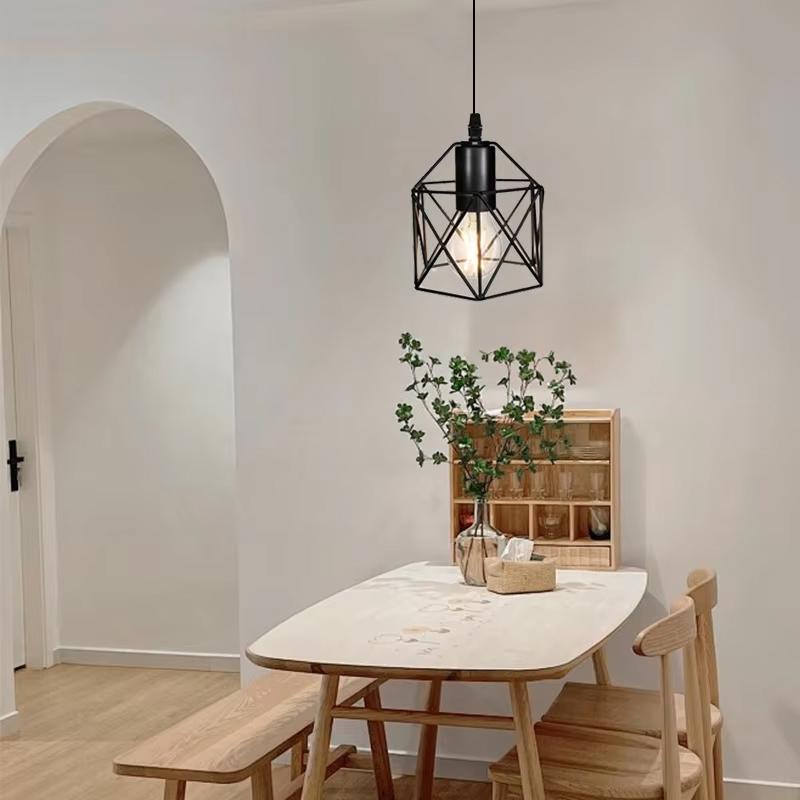 Черный Винтажный Индустриальный Потолочный Светильник на 3 Лампы – Регулируемый Полуприлегающий Подвесной Светильник для Столовой/Гостиной