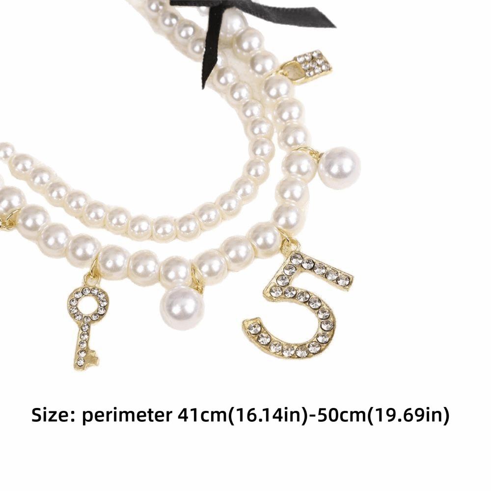 Crystal Pendant White Pearl Necklaces Handmade Jewelry Set French Choker Necklace For Women