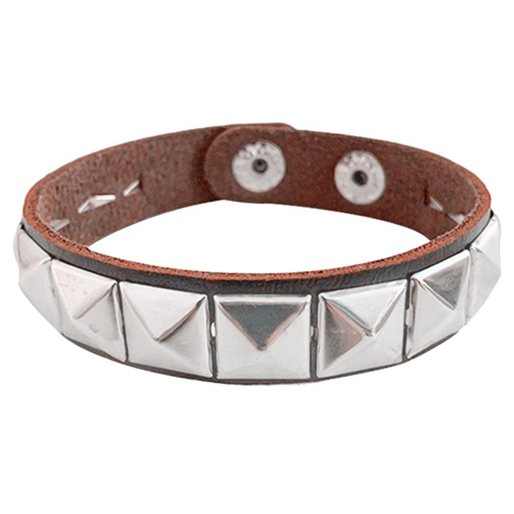 PU Leather Rivet Bracelet Bangle Bangle Unique Metal Wristband  Men Women