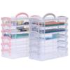 6-layer Organizer Portable Storage Box Stackable Storage Box With Lid Clear Plastic Organizer Drawers Storage Case With Handle