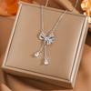 Titanium Steel Necklace For Women Elegant Simple Fashion Zircon Collarbone Chain Light Luxury Niche Jewelry