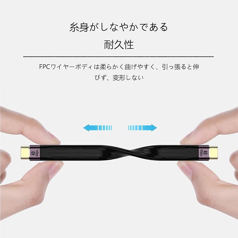 Кабель USB Type CtoC USB 4.0, высокоскоростная передача данных 40 Гбит/с, быстрая зарядка PD 100 Вт/5 А, видеовыход 8 K: Кабель USB-C — USB-C примерно. 13,8 см