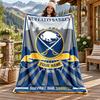 Buffalo Sabres Custom Name Flannel Blanket Personalized Soft Warm Plush Throw Blanket Customized Gift for Family Friends