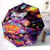 1 шт. Зонт на Хэллоуин с тематикой кошек, автоматическое открытие и закрытие, портативный 3-складной маленький зонт для мужчин и женщин. Z051