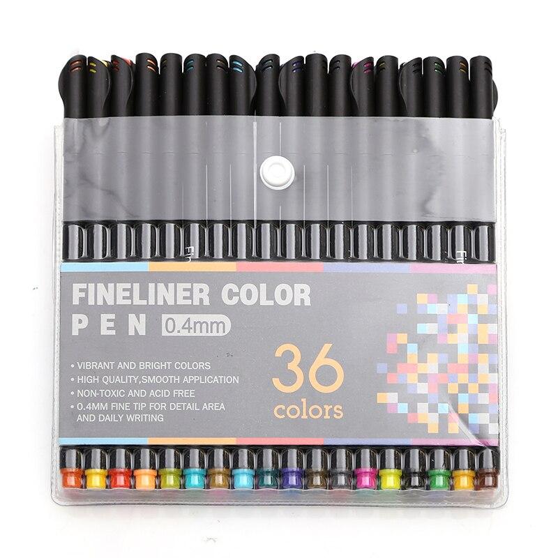 12/24/48/60/100 Colors Fineliner Color Pen Set 0.38mm Colored Sketch Drawing Pen Fine Point Marker Perfect for Journal Note Taking