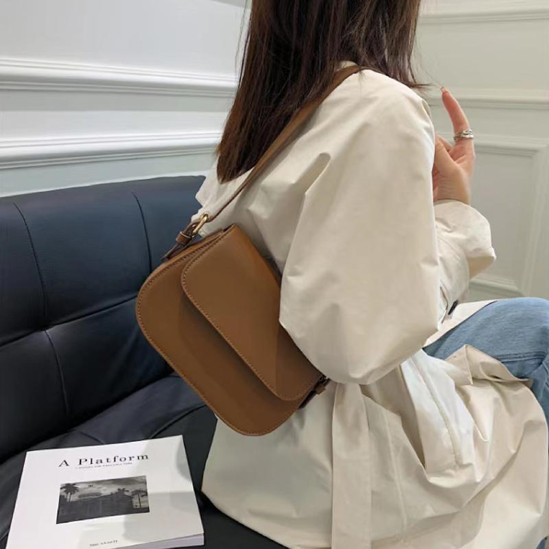Классическая однотонная сумка на плечо высокого класса для женщин, нишевая сумка через плечо, модная маленькая квадратная сумка