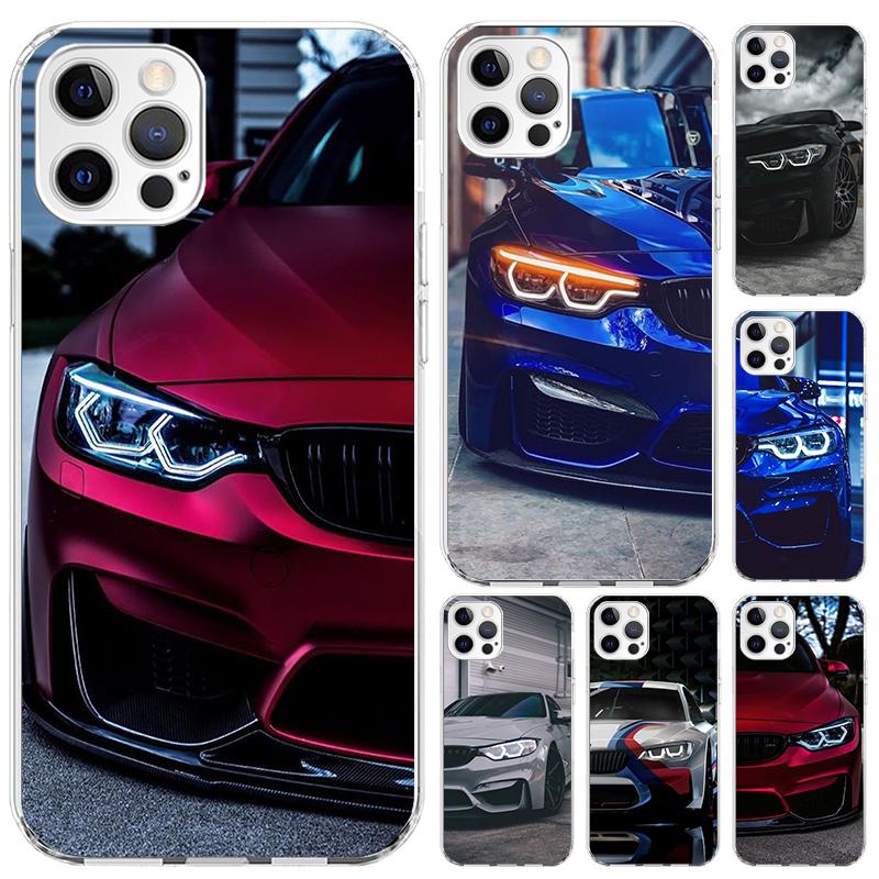 Синий Красный Автомобиль для B-Bmw Чехол для Телефона для Iphone 16 15 14 13 12 Mini 11 Pro Max 16E X XS XR 7 Plus 8 SE 2020 Мягкий Funda Печатный Корпус