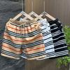 Plus Size M-7XL Casual Shorts Summer Men Clothes Elastic Waist Summer Stripe Shorts