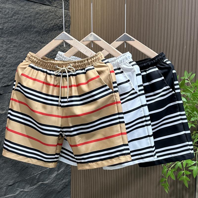 Plus Size M-7XL Casual Shorts Summer Men Clothes Elastic Waist Summer Stripe Shorts