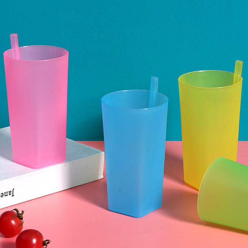 Детская детская кружка для питья со встроенной трубочкой, кружка для питья из пищевого пластика с интегрированной трубочкой, детская бутылка для воды