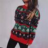 Christmas Sweater Autumn and Winter New Style Knitted Jacquard Acrylic Loose High Neck Long Sleeved Lazy Pullover New Year Sweater 3528