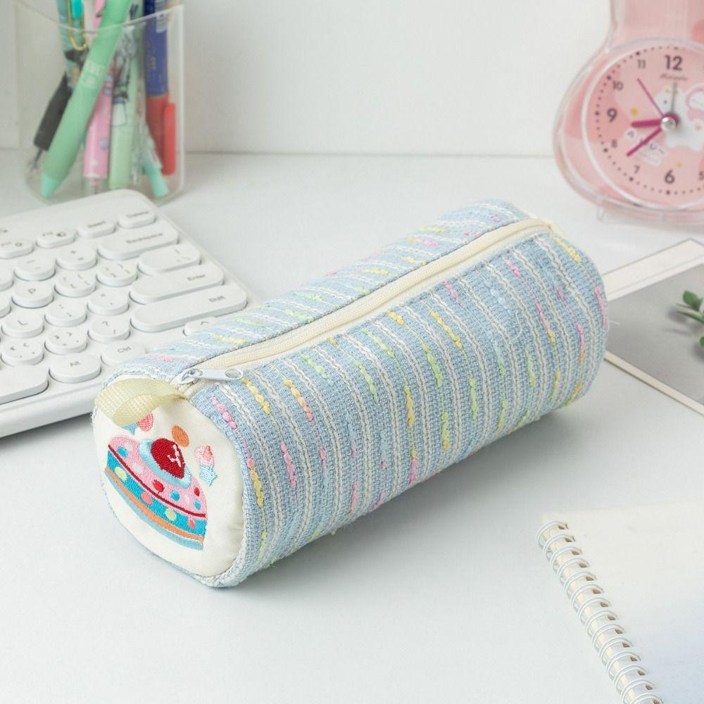 Floral Pattern Pencil Bag Soft Material Stationery Bag Sweet Cartoon Pencil Case Back to School