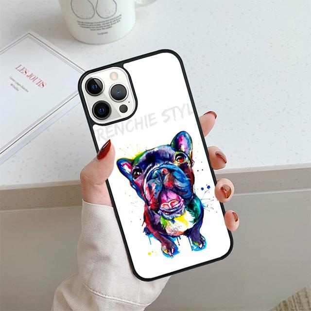 Чехол для телефона с милым мультяшным французским бульдогом Для iPhone 17 Air 14 15 16 13 12 Чехол Для Apple Pro Max Plus Coque