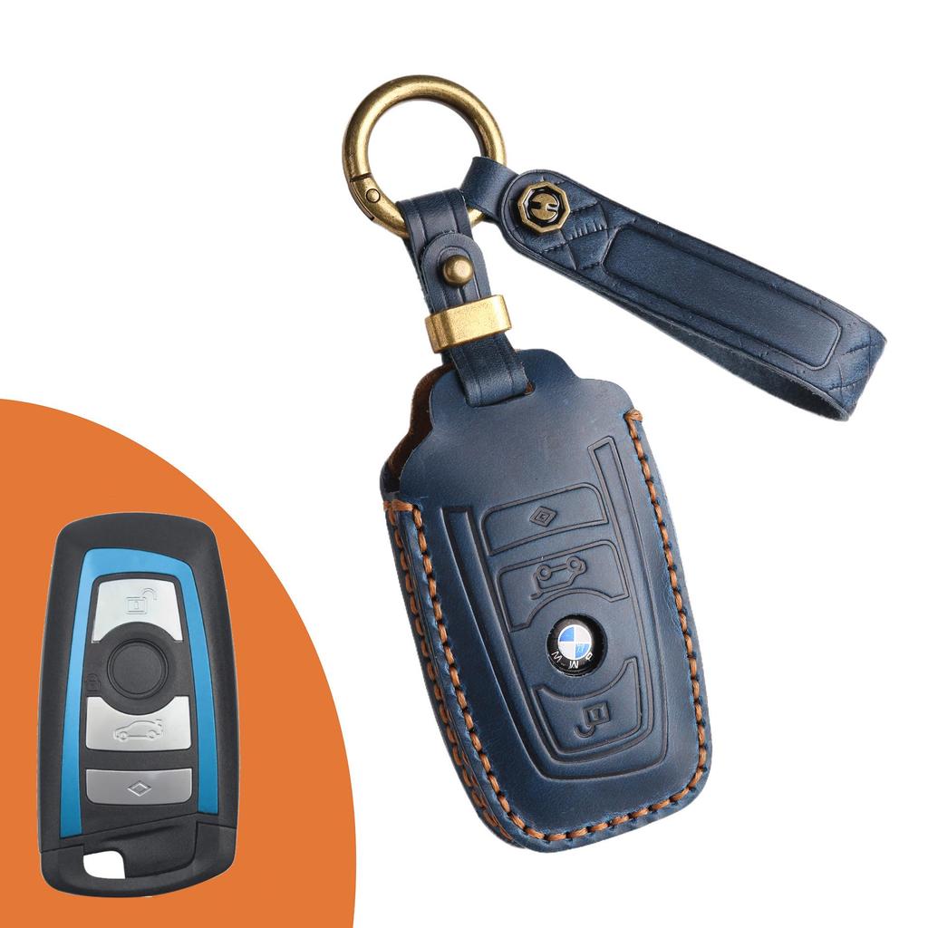 Чехол для ключа из натуральной кожи для BMW 5 серии 730li - высококачественный чехол для автомобильного ключа с пряжкой