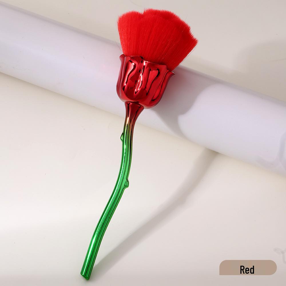 Кисть для удаления пыли с ногтей «Роза» с мягкой щетиной - Доступно несколько цветов