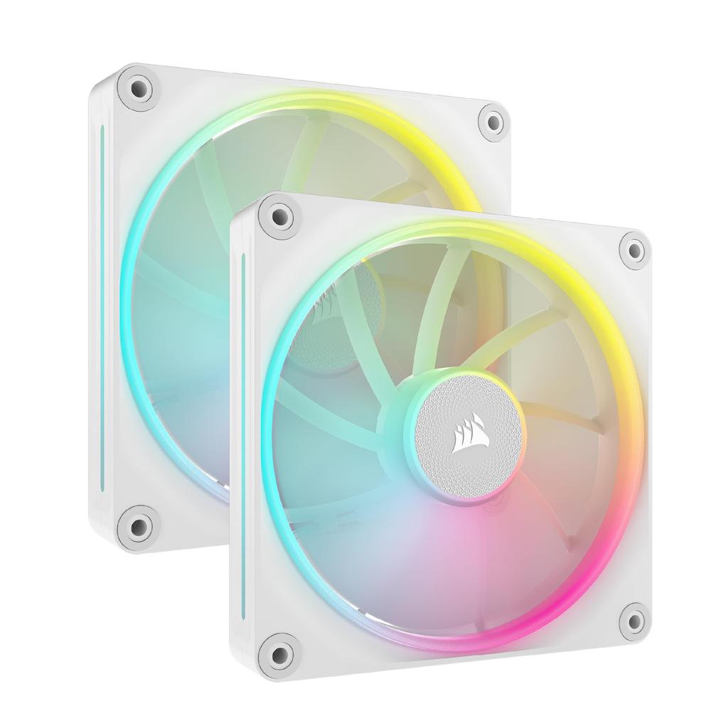 CORSAIR iCUE LINK LX140 RGB Starter Kit 140mm PWM PC Case Fan Dual Light Loop Dual Pack White CO-9051032-WW