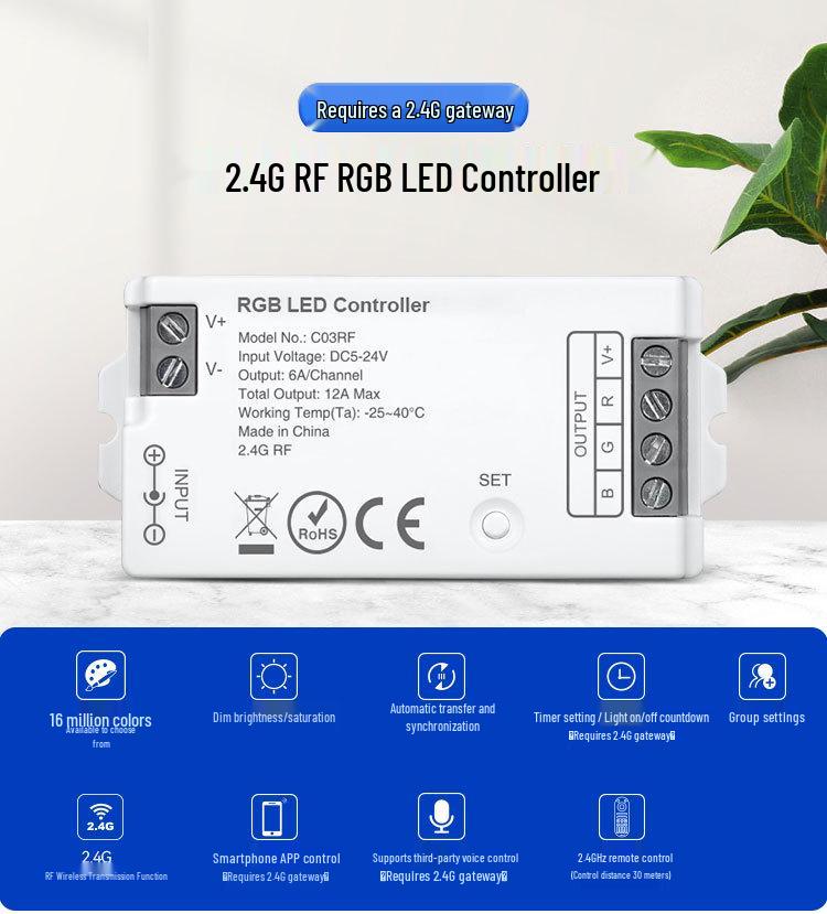 RF Wireless RGB LED Strip Remote Controller C03RF