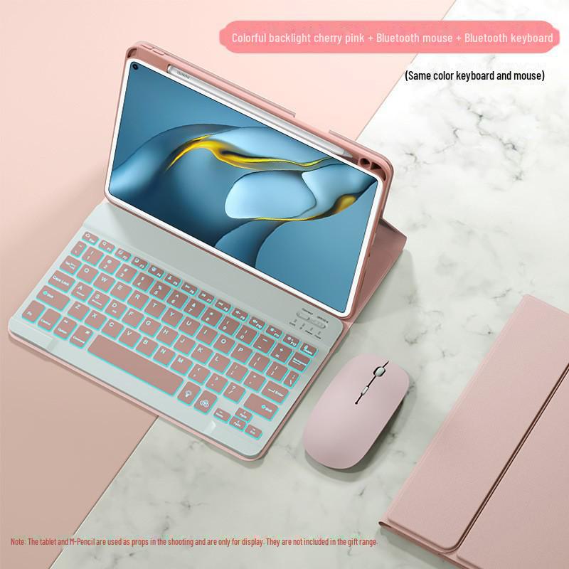 Совместимый комплект Bluetooth-клавиатуры и мыши для Huawei MatePad 10.4/11/V7 Pro/10.8/12.6 с гнездом для стилуса