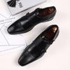 Men Dress Shoes Low Heel Retro Casual Double Buckle Shoes Wedding Shoes for Men