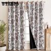Blackout Curtains For Living Room, Curtain Panel Linen Textured Floral Curtains Room Darkening Vintage Drapes For Bedroom
