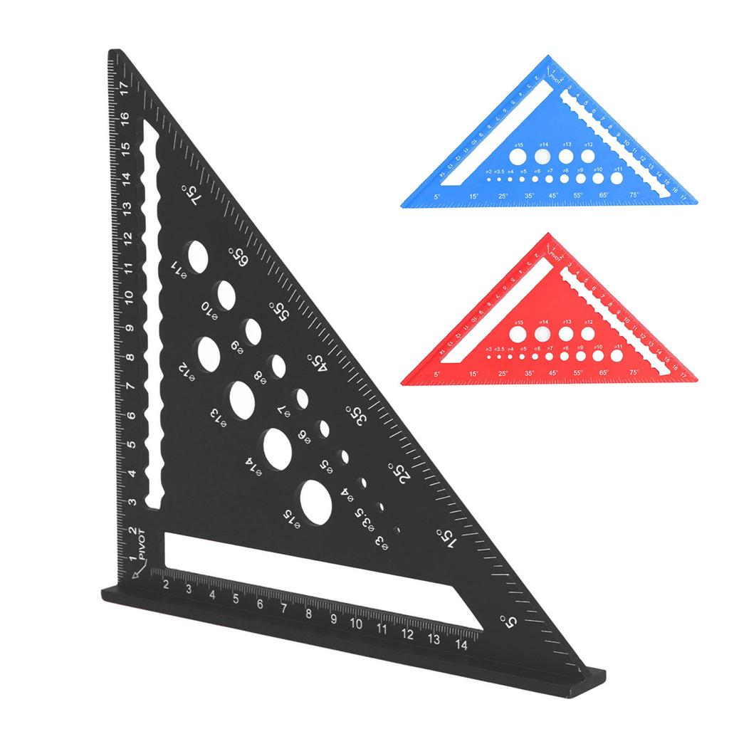 7-дюймовая треугольная линейка, метрический стропильный угольник, 90-градусная линейка, транспортир, алюминиевый сплав, деревообработка