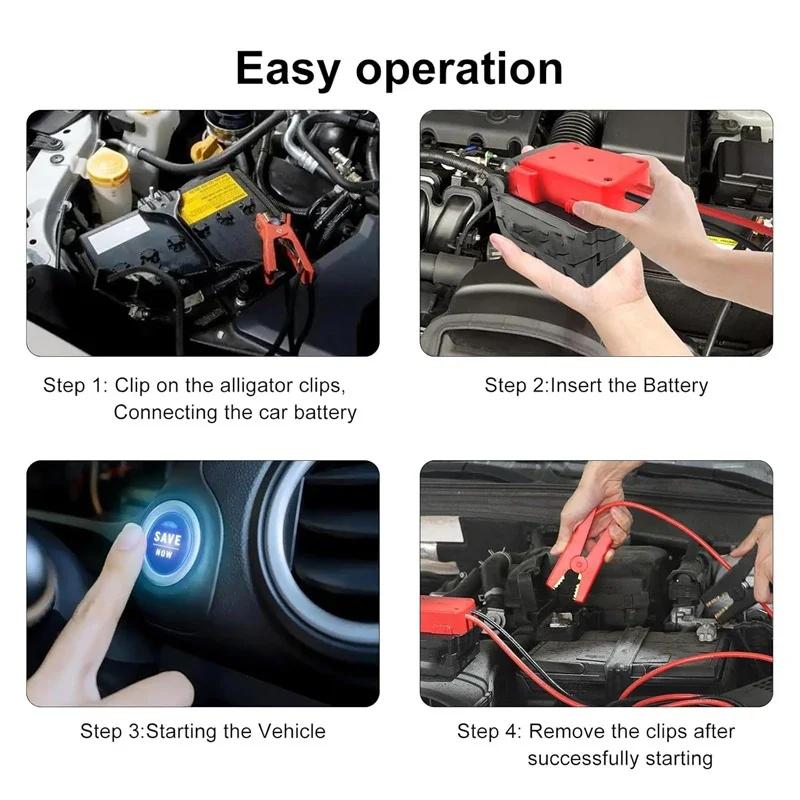 Комплект зажимов для пусковых проводов для аккумуляторов Makita/Dewalt/Milwaukee 18V, пусковое устройство, автомобильные бустерные кабели 12AWG, линия электроинструмента