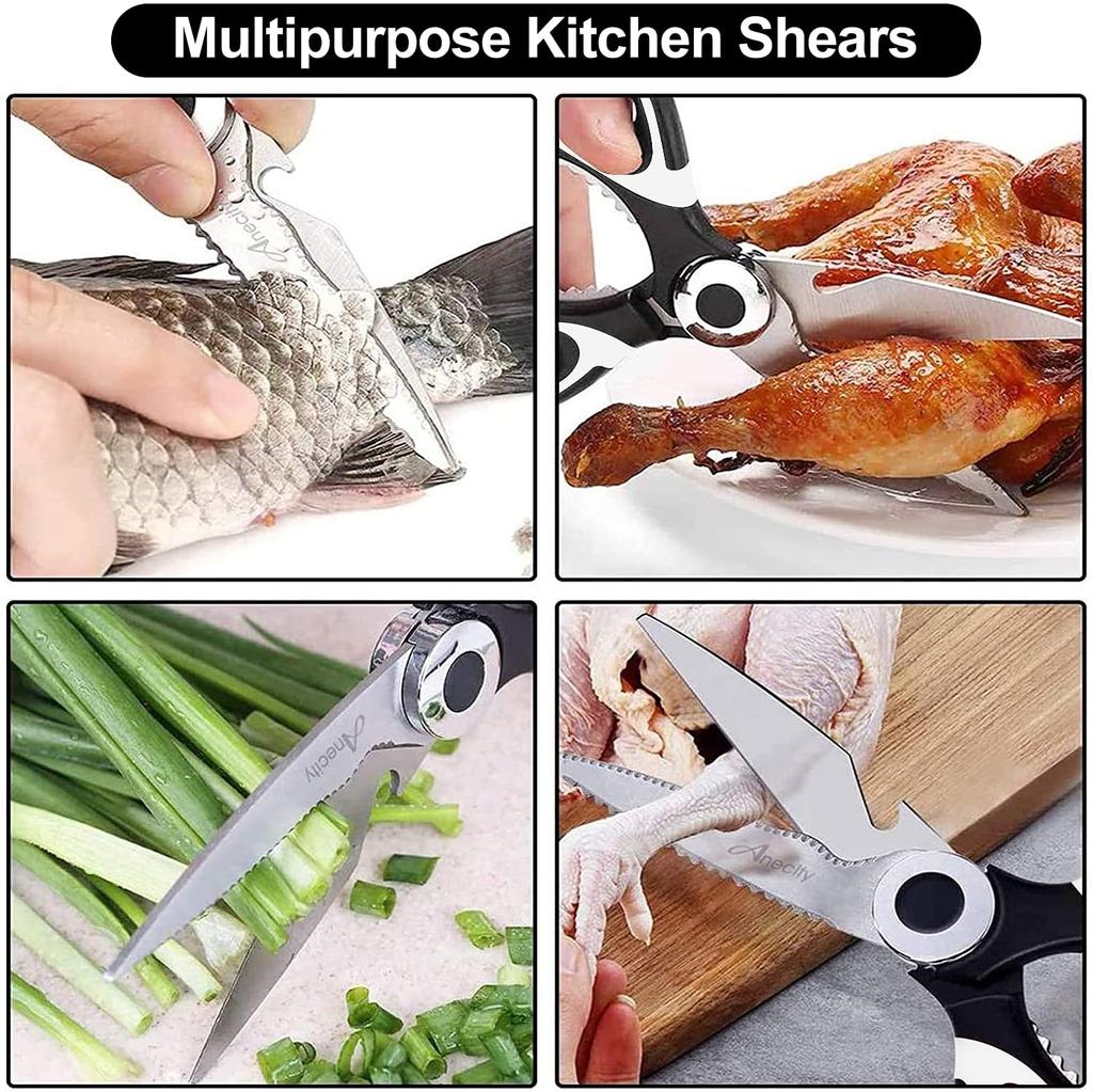 Сверхмощные кухонные ножницы, острые кухонные ножницы, универсальные ножницы из нержавеющей стали, кухонные ножницы для курицы, птицы, рыбы, мяса