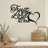 ""Trust In The Lord With All Your Heart" with Heart Shape Minimalist Metal Wall Art - Modern Home Decor for Bedroom, Living Room, or Bathroom.