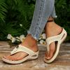 Fashion Flip Flops Summer Wedge Sandals Fashion Orthopedic Slippers Slides Women Woman Slippers Leather Non-Slip Soft Platform Shoes