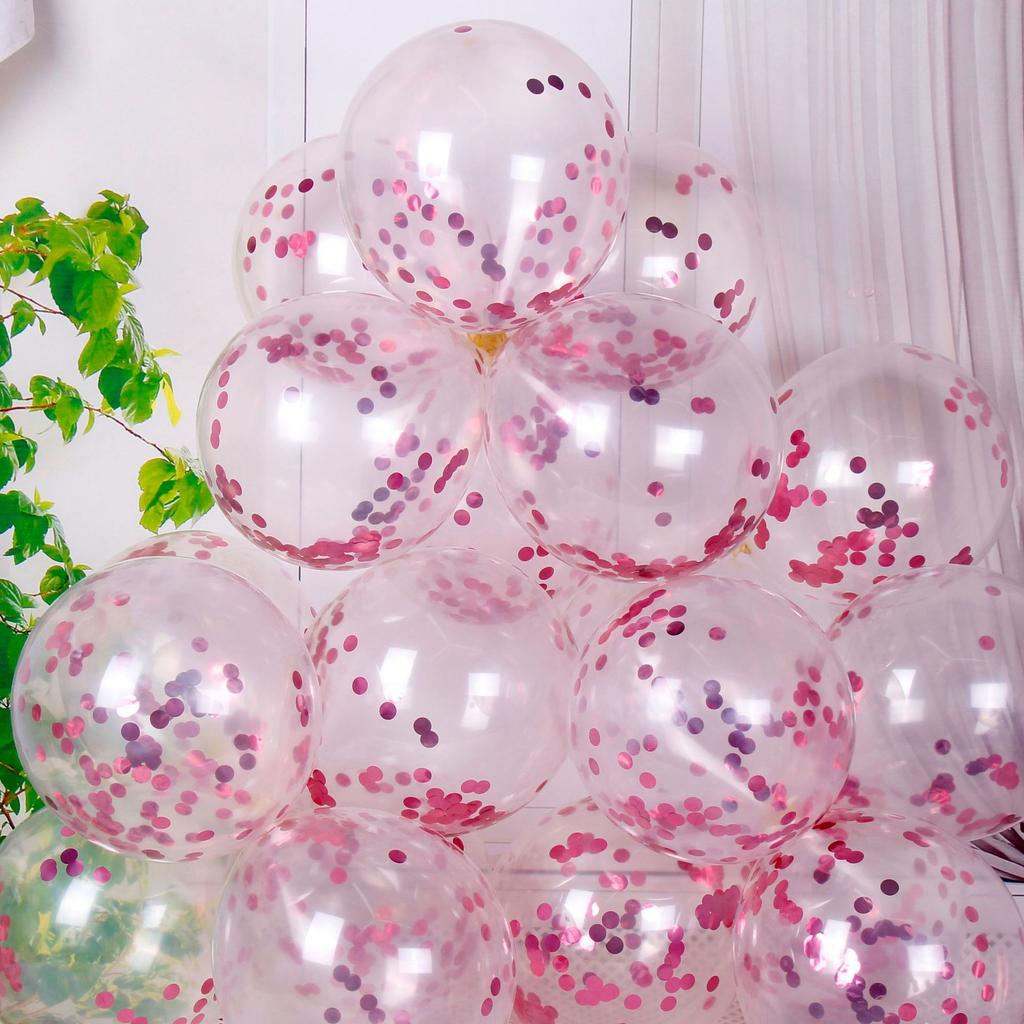 Glitter Confetti Latex Balloons Romantic Wedding Decoration Gold Clear Airballoon Birthday Party Decoration Festival Baby Shower