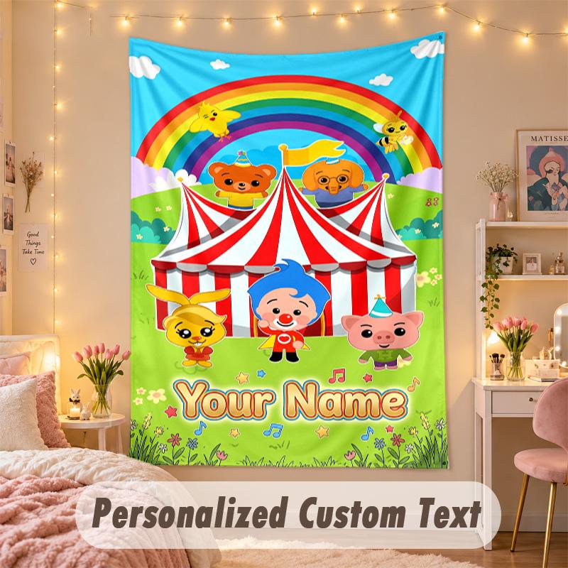 Custom Personalized Tapestry,El Payaso Plim Plim Print Custom Name Text Wall Art Hanging for Bedroom