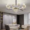 Modern Minimalist LED Crystal Column Villa Hall Main Light Restaurant Bedroom Lamps