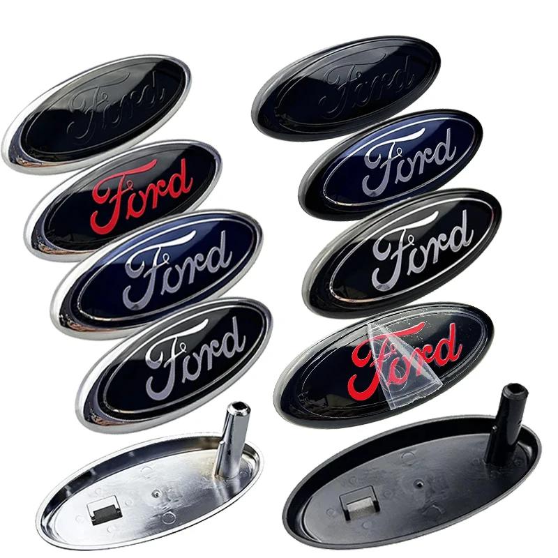 Car Sticker 14.5x6.5cm ABS Car Front Emblem Badge for Ford Focus 2 3 Mondeo Fiesta Ranger Mustang Kuga Explorer Transit Auto Acc