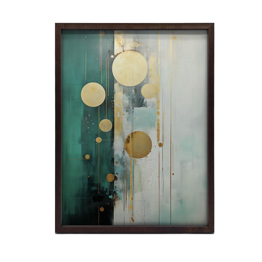 Kompozycja W Zielonych Tonacjach Kompozycja W Zielonych Tonacjach, 30X40 Cm, Rama Aluminiowa Czarna, Papier Matowy 230 Gsm