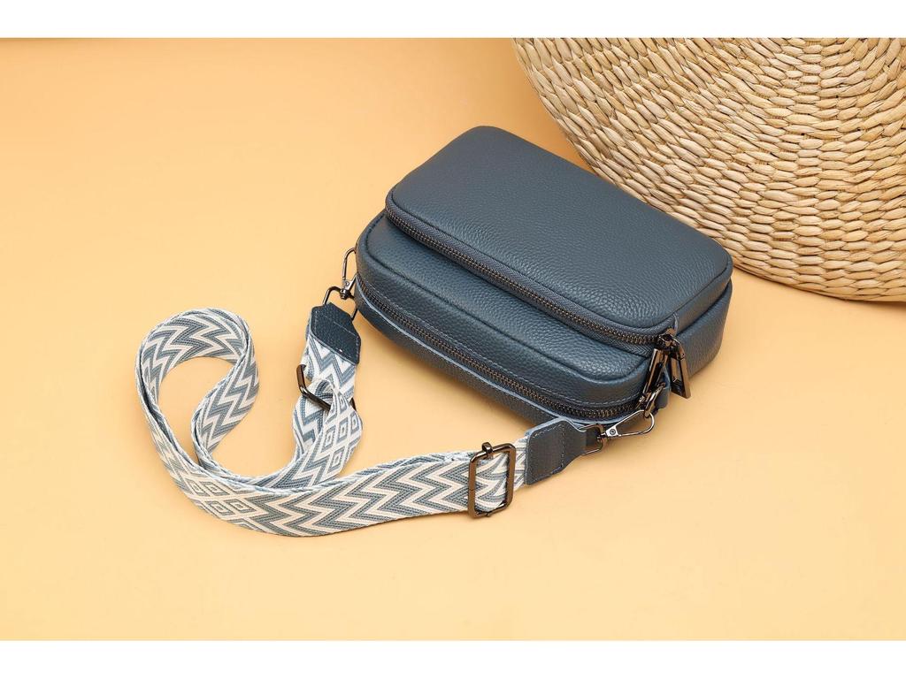 Женская сумка-кроссбоди из натуральной кожи - Модная, Универсальная, Маленькая квадратная, Однотонная