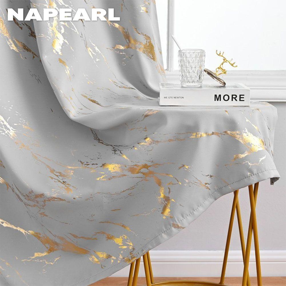 1 шт. NAPEARL 80% Затемняющие Модные и Минималистичные Шторы с Золотой и Мраморной Текстурой для Гостиной Спальни Балкона Окна Домашний Декор
