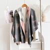Printed Leaves Female Autumn And Winter Cape Loose Cape Outside Office Scarf Shawl Foreign Versatile