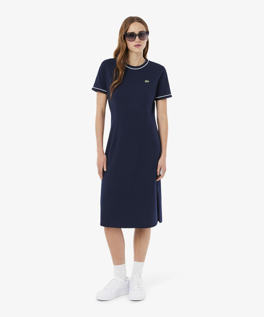 Женское платье-футболка LACOSTE с отделкой кантом Ef9855-56G 3Ui