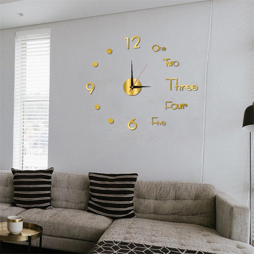 3D DIY Wall Clock Simple Installation Quiet Wall Clock Battery-Powered Modern Nordic Wall Clock for Living Room Bedroom